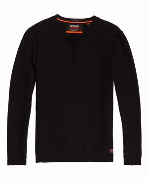 Superdry Supima® Cotton Crew Neck Férfi Ugró Fekete | JYOIR2658